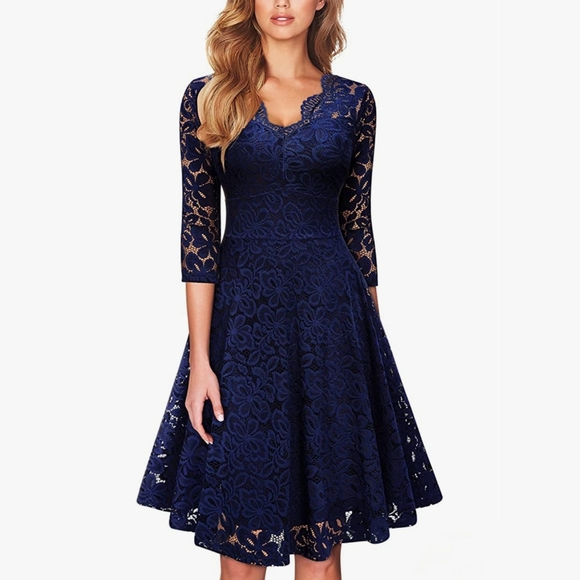 Missmay Dresses & Skirts - MISSMAY Floral Lace 3/4 Sleeve Dress